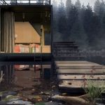 Innowacyjny projekt domku letniskowego na środku jeziora